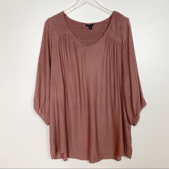 torrid Tops - Torrid Smocked Blouse ¾ Sleeve Mauve 4